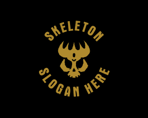 Crown Skeleton Skull logo design