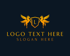 Symmetrical - Pegasus Security Shield logo design