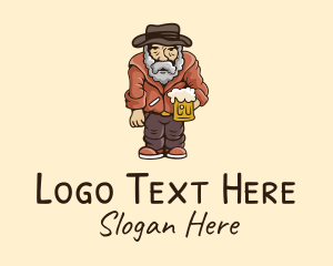 Bourbon - Old Man Beer logo design