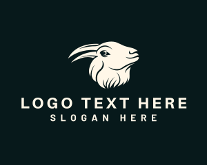 Horns - Crow Goat Animal logo design