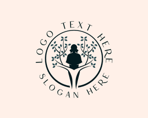 Tree Planting - Woman Tree Reproductive logo design
