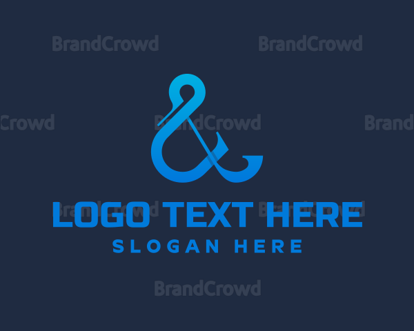 Elegant Blue Ampersand Logo