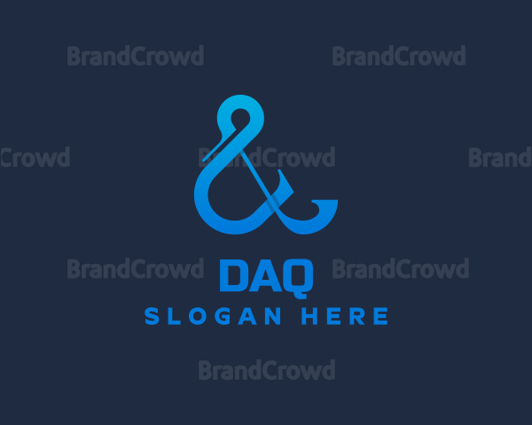 Elegant Blue Ampersand Logo