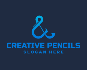 Elegant Blue Ampersand logo design