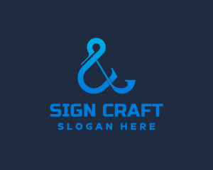 Elegant Blue Ampersand logo design