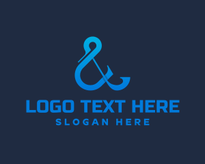 Elegant Blue Ampersand Logo