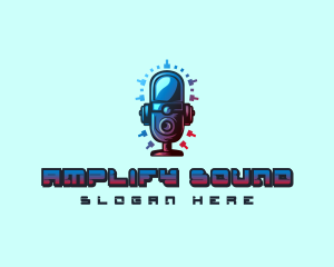 Podcast Sound Microphone logo design