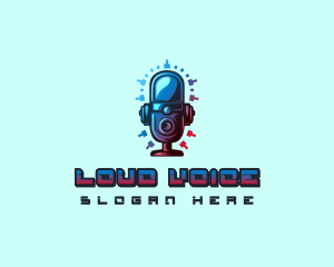 Podcast Sound Microphone logo design