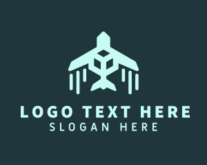 Green - Airplane Cargo Shipping logo design