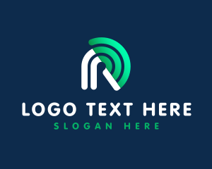 Connect - Letter R Internet Signal logo design