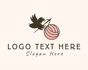 Wool - Bird Sew Needle logo design