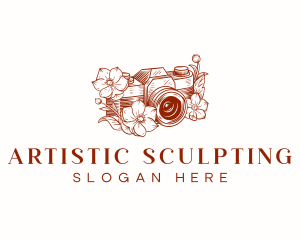 Floral Camera Photography logo design