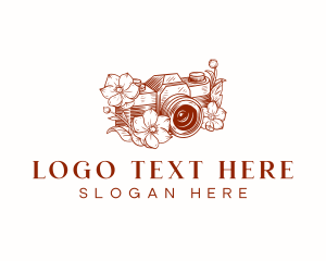 Camera - Floral Camera Photography logo design