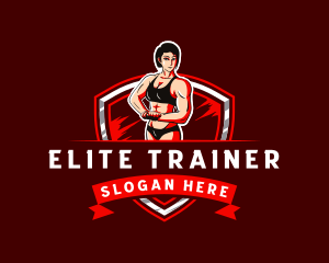 Strong Woman Trainer Coach logo design