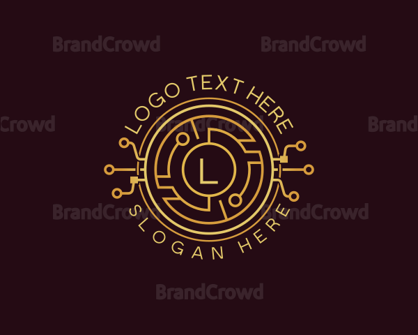 Tech Cryptocurrency Circuitry Logo