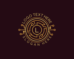 Electronic - Tech Cryptocurrency Circuitry logo design