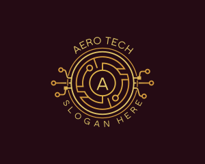 Tech Cryptocurrency Circuitry logo design