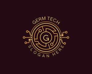 Tech Cryptocurrency Circuitry logo design