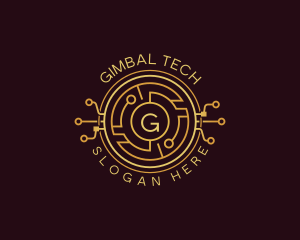 Tech Cryptocurrency Circuitry logo design