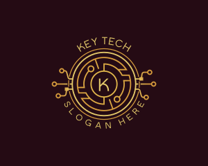 Tech Cryptocurrency Circuitry logo design