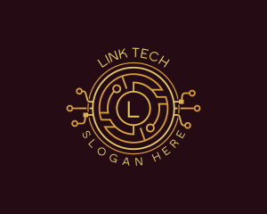 Tech Cryptocurrency Circuitry logo design