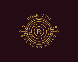 Tech Cryptocurrency Circuitry logo design