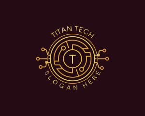 Tech Cryptocurrency Circuitry logo design