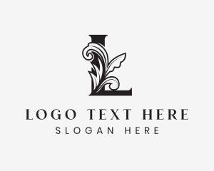 Venue - Medieval Vine Letter L logo design