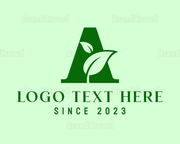 Leaf Sprout Letter A Logo