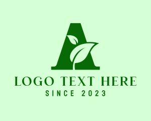 Vegetarian - Leaf Sprout Letter A logo design