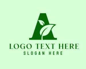 Leaf Sprout Letter A Logo