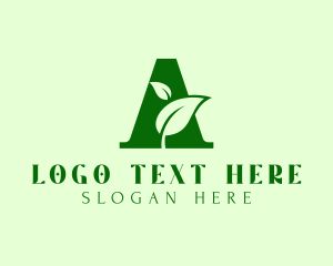 Nature - Natural Leaf Letter A logo design