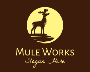Mule - Wild Moose Moon logo design