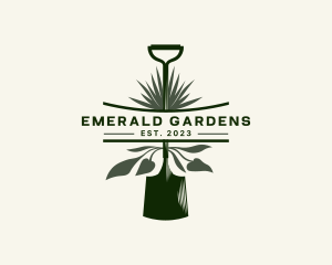 Shovel Gardening Tool Environment logo design