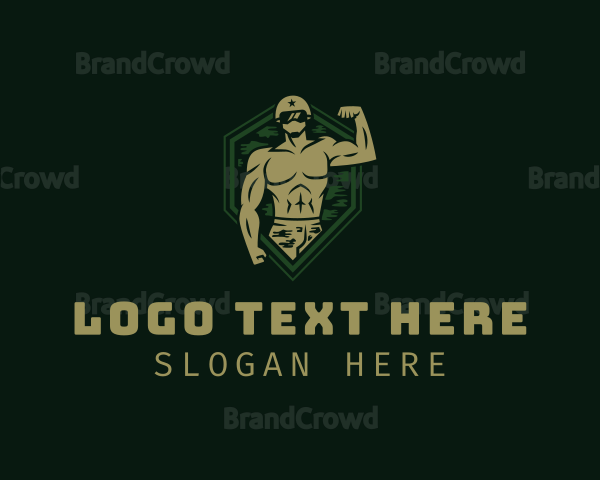 Military Soldier Muscle Logo