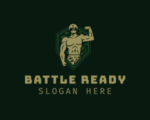 Soldier - Military Soldier Muscle logo design