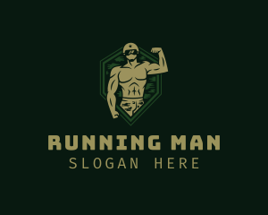 Army - Military Soldier Muscle logo design