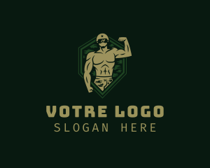 Military Training - Military Soldier Muscle logo design