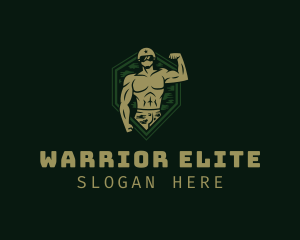 Military Soldier Muscle logo design