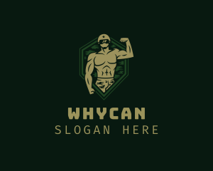 Muscle - Military Soldier Muscle logo design