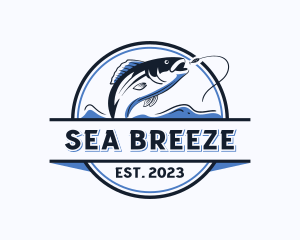 Fishing Aquatic Seafood logo design