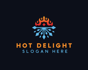 Heating Cooling Temperature logo design