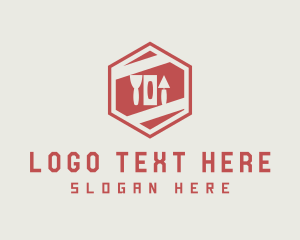 Red - Hand Float Trowel Tools logo design