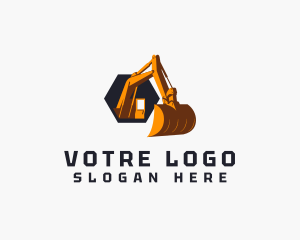 Excavator Digger Machinery Logo