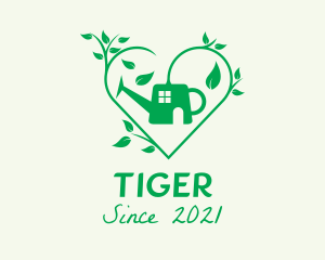 Botanical - Heart Gardening Sprinkler logo design