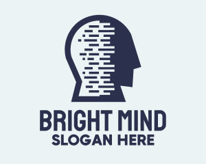 Study - Blue Head Mind Profile logo design
