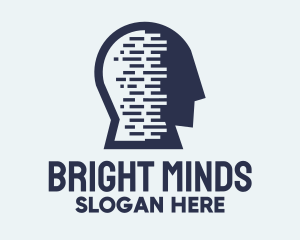 Study - Blue Head Mind Profile logo design