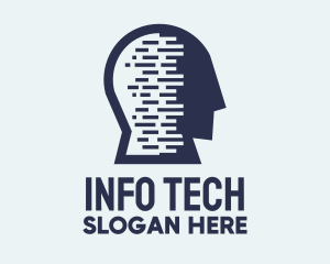 Information - Blue Head Mind Profile logo design