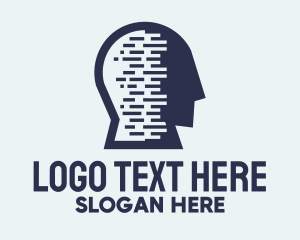 Psychologist - Blue Head Mind Profile logo design