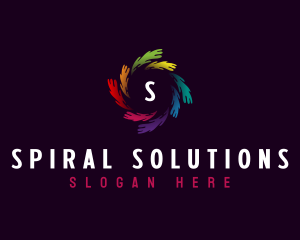 Spiral Rainbow Wave logo design